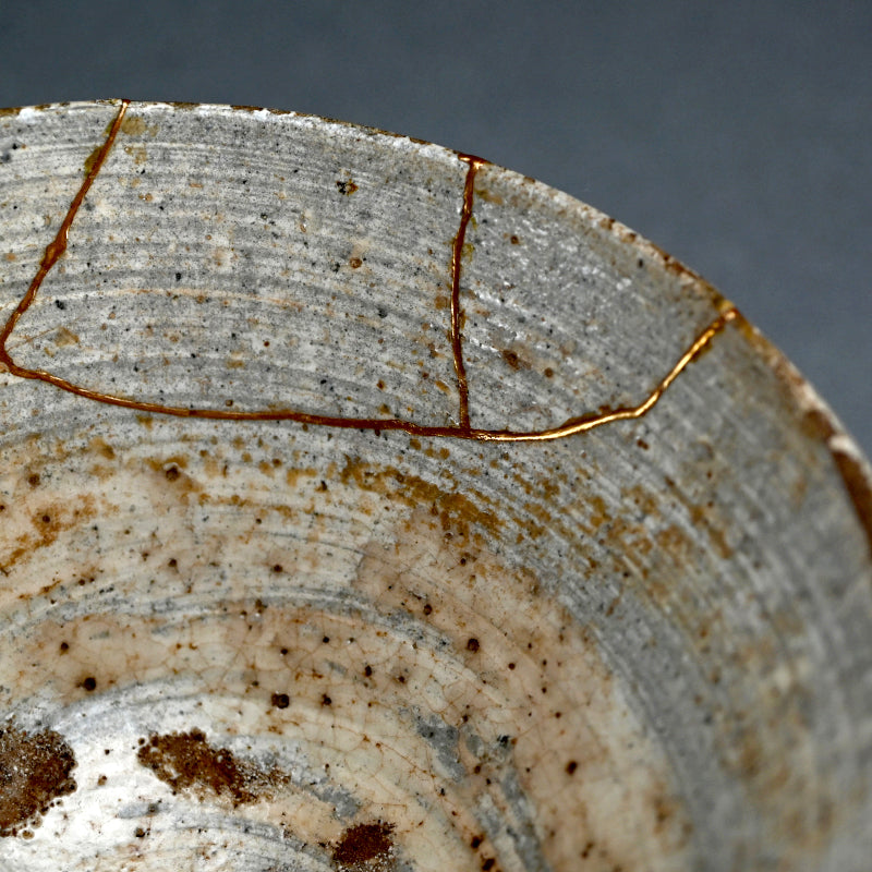 Spectacular Edo period Hakeme Kintsugi Chawan Tea Bowl