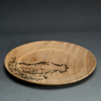 Wood Tray Decorated by Zen Priest ー円山 伝衣