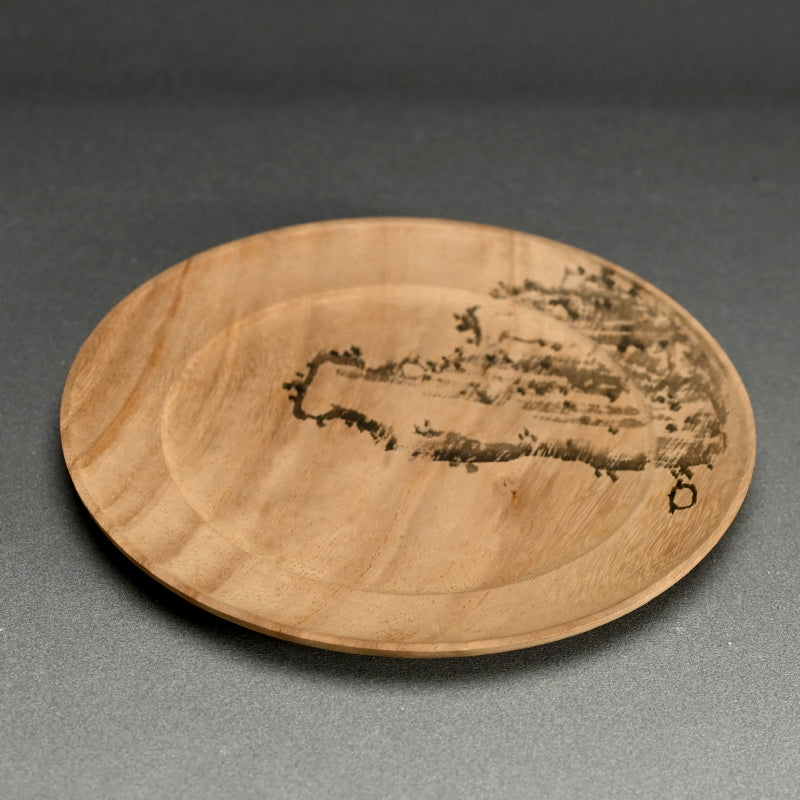 Wood Tray Decorated by Zen Priest ー円山 伝衣