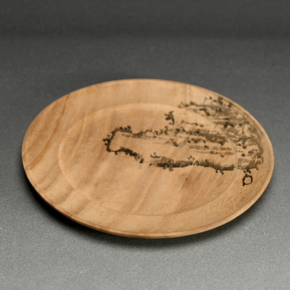 Wood Tray Decorated by Zen Priest ー円山 伝衣