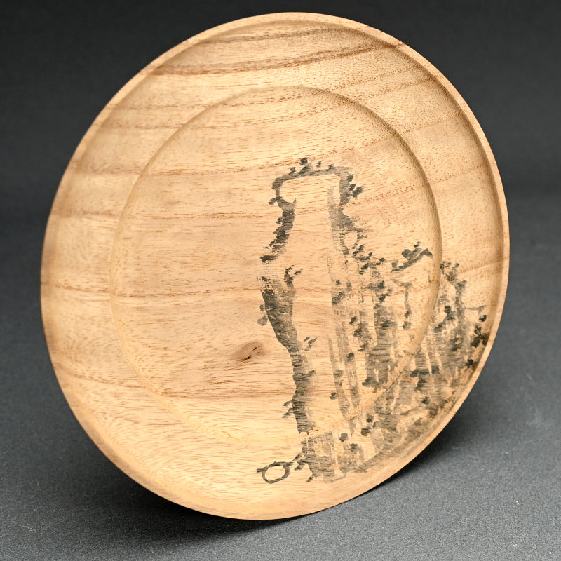 Wood Tray Decorated by Zen Priest ー円山 伝衣