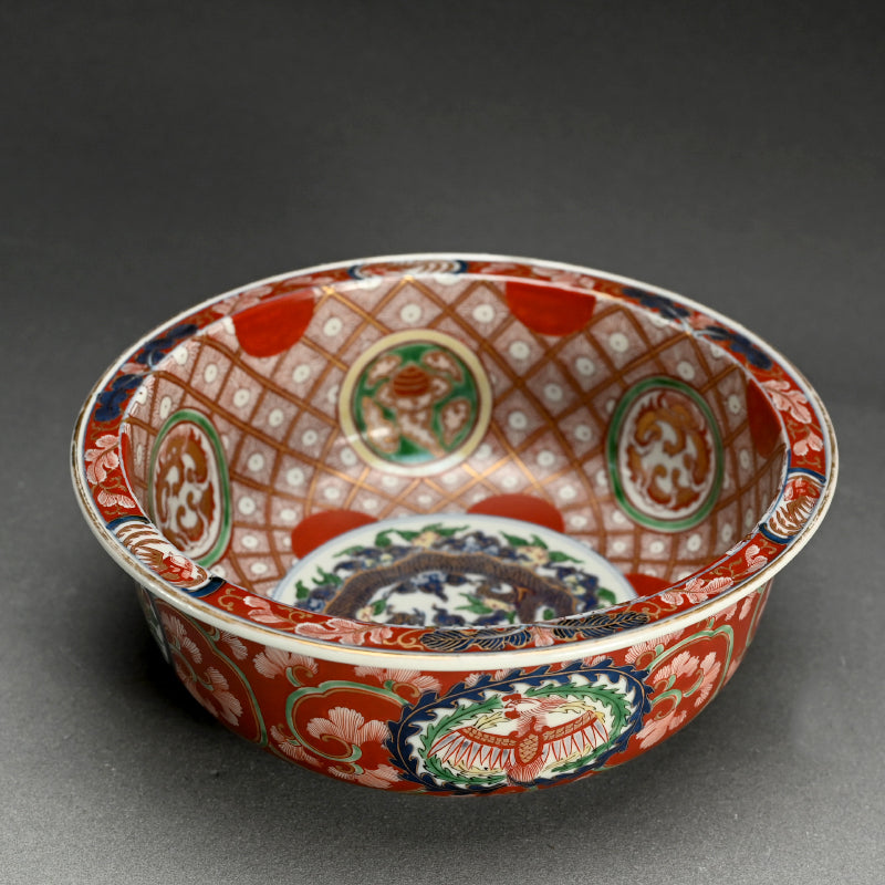 2 Luxurious Daishoji-Imari Porcelain Dragon Bowls, Kutani ー奇玉宝鼎之珍