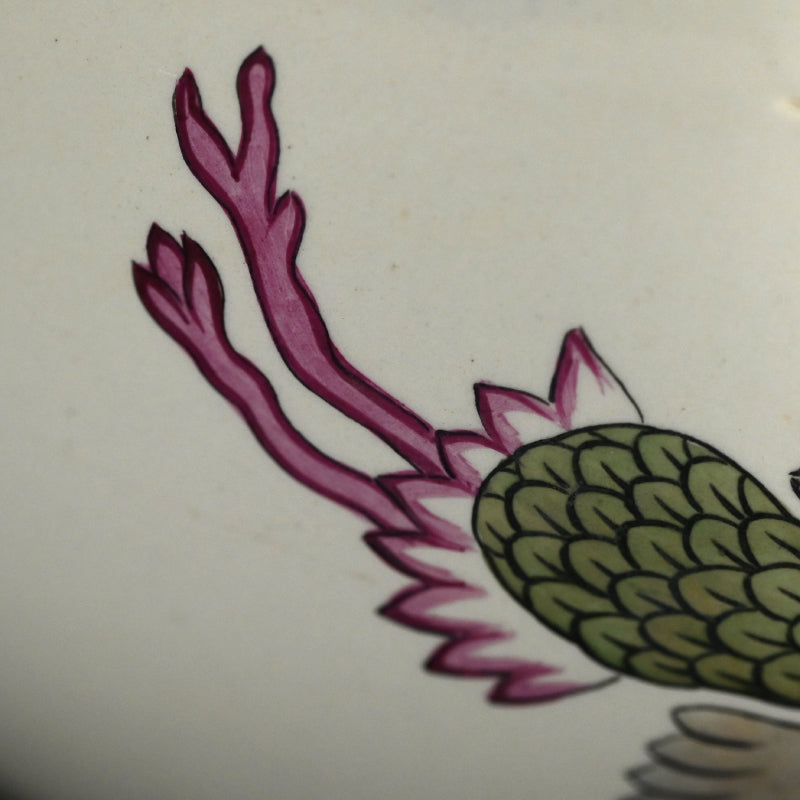 Meiji period French Pottery Bowl Decorated ー上田耕沖 "佛蘭西焼花鳥絵鉢"