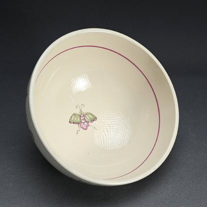 Meiji period French Pottery Bowl Decorated ー上田耕沖 "佛蘭西焼花鳥絵鉢"