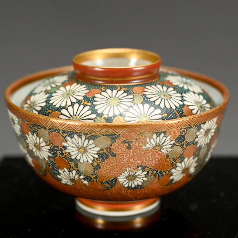 Exquisite Meiji p. Japanese Kutani Porcelain Bowl Set