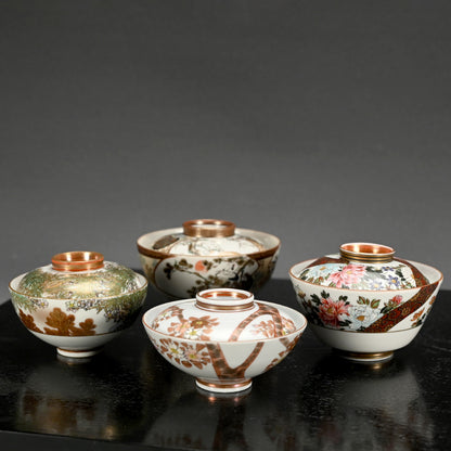 4 Spectacular Kutani Porcelain Bowls, Kaburagi Etc.