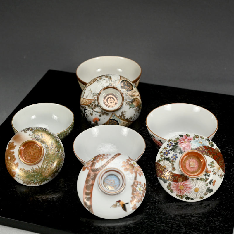 4 Spectacular Kutani Porcelain Bowls, Kaburagi Etc.