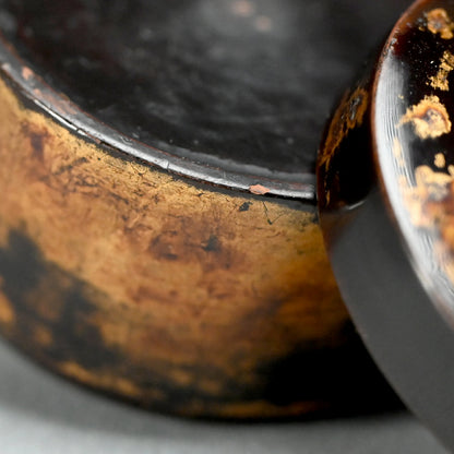 Ancient Japanese Lacquered Gold Kogo Incense Case