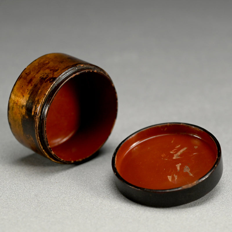 Ancient Japanese Lacquered Gold Kogo Incense Case