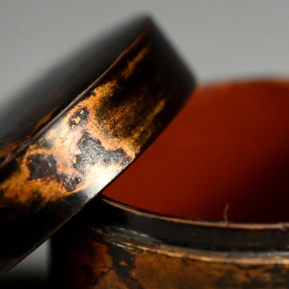 Ancient Japanese Lacquered Gold Kogo Incense Case