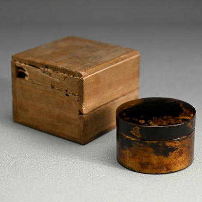 Ancient Japanese Lacquered Gold Kogo Incense Case