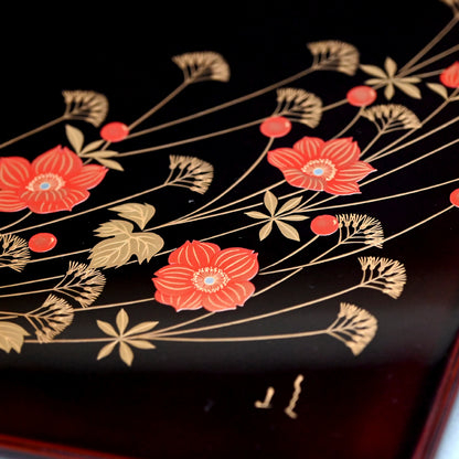 5 pc. Lacquer Tray Set ー服部 峻昇 “風の花 会席膳”