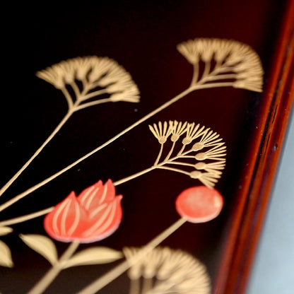 5 pc. Lacquer Tray Set ー服部 峻昇 “風の花 会席膳”