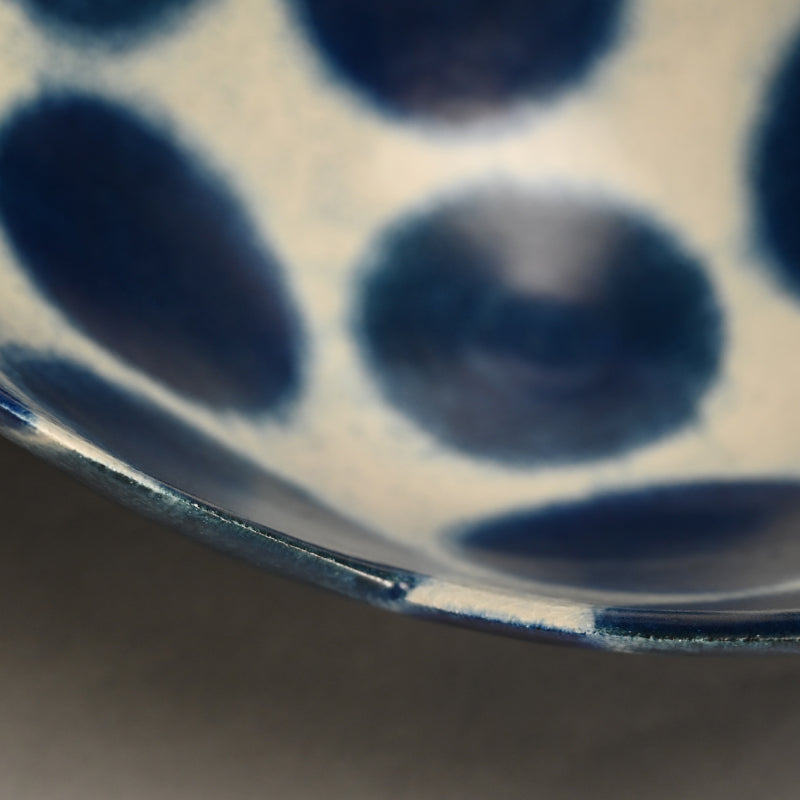 Large Blue & White Fluted Basin ー福島 寛子 “呉須絵青文輪花鉢”