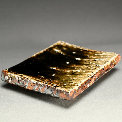 Heavily Glazed Emerald Slab ー村越 琢磨 “灰釉 板盤”