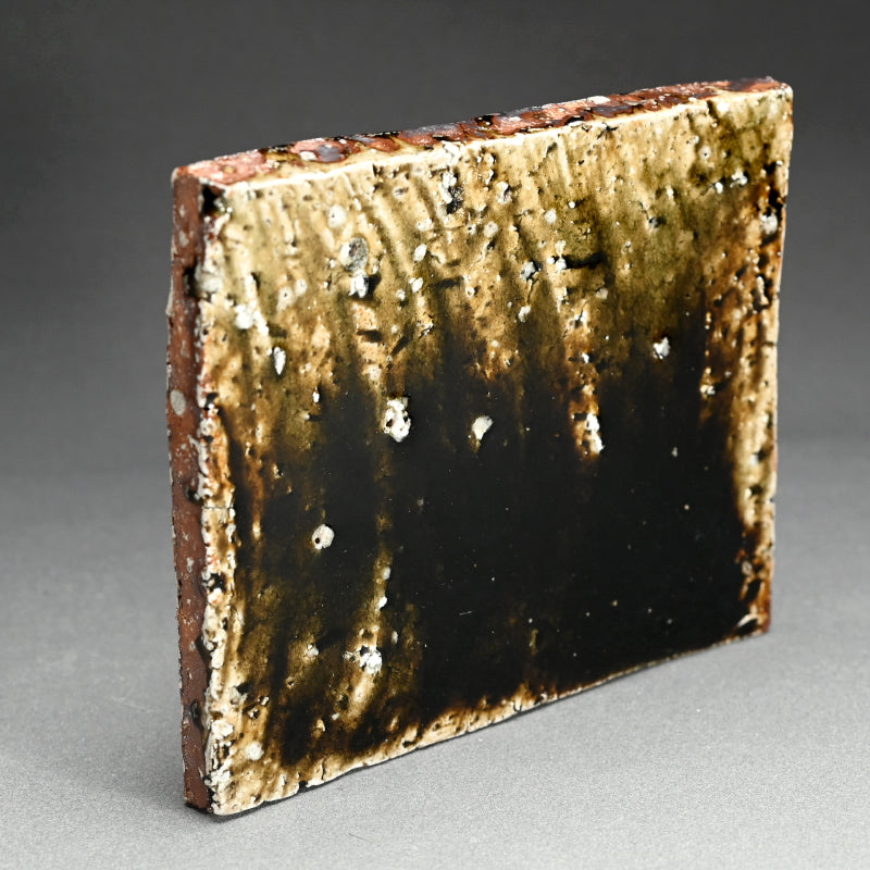 Heavily Glazed Emerald Slab ー村越 琢磨 “灰釉 板盤”