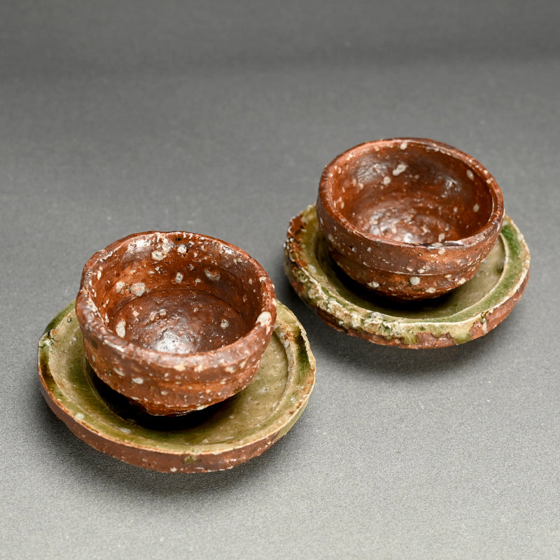 Ash Glazed Boxed Sake Set ー村越 琢磨 “灰釉 盃揃”