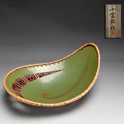 Bamboo & Lacquer Art-Deco Bowl by Ogura ー“果実盛器"