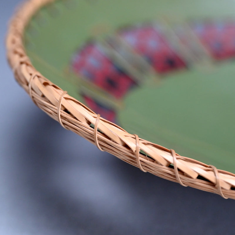 Bamboo & Lacquer Art-Deco Bowl by Ogura ー“果実盛器"