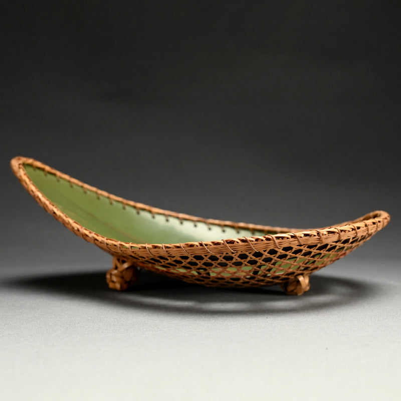 Bamboo & Lacquer Art-Deco Bowl by Ogura ー“果実盛器"