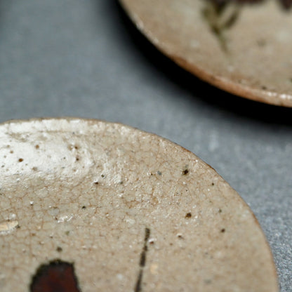 10 Small Edo period Seto-Oribe Sauce Plate set