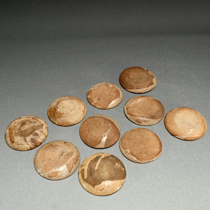 10 Small Edo period Seto-Oribe Sauce Plate set