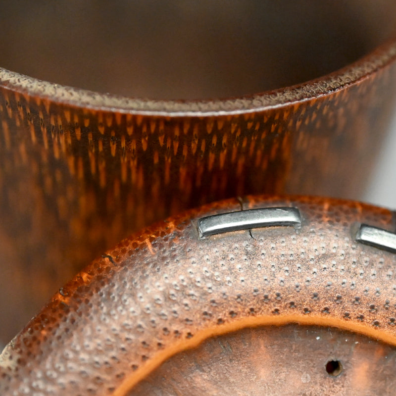 Bamboo Sencha Tea Pot with Silver Clasps