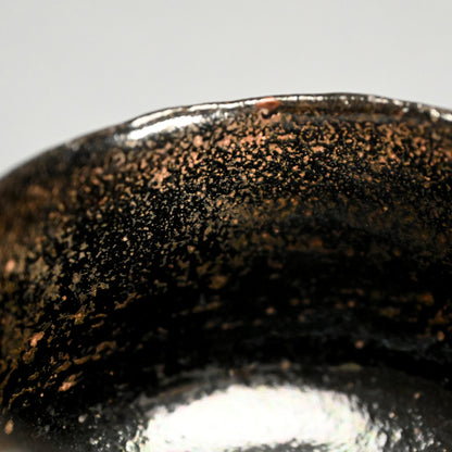 Raku Chonyu Black Raku Chawan Tea Bowl ー七代 長入 "柿赤茶"