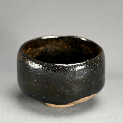 Raku Chonyu Black Raku Chawan Tea Bowl ー七代 長入 "柿赤茶"