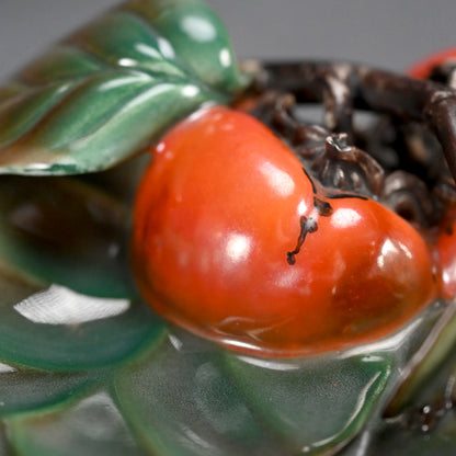 Arita Porcelain Persimmon Plate by Ninomiya Kanzan