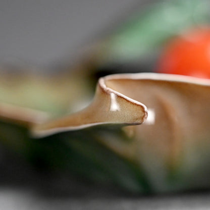 Arita Porcelain Persimmon Plate by Ninomiya Kanzan