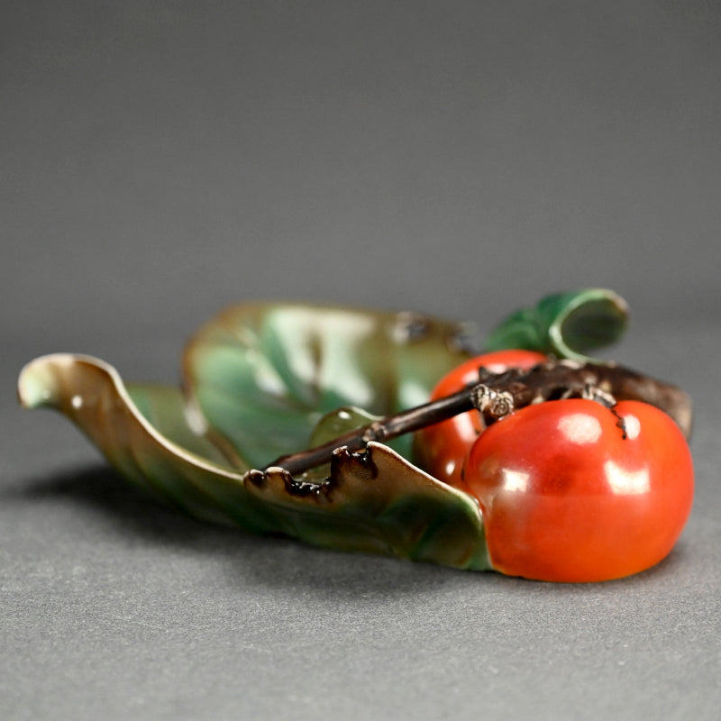 Arita Porcelain Persimmon Plate by Ninomiya Kanzan