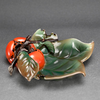 Arita Porcelain Persimmon Plate by Ninomiya Kanzan