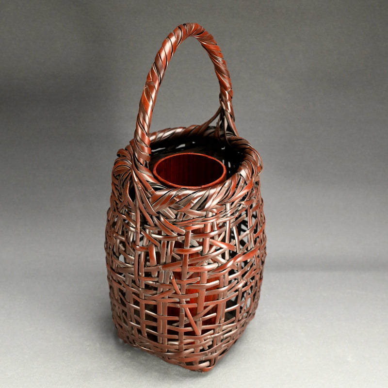 Woven Bamboo Basket ー四代 早川尚古斎 “花風 鳳尾竹製"