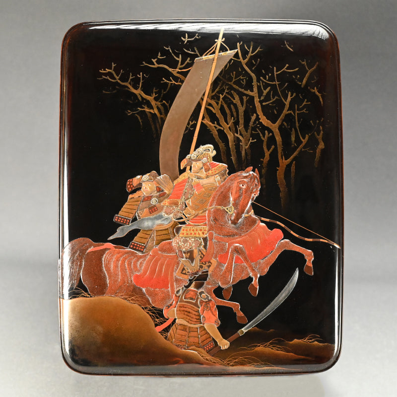 Lacquer Box with Mounted Samurai Warriors