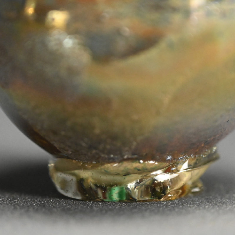 Glass Guinomi Sake Cup ー奥島 圭二 “玻璃髹漆盃箔押”