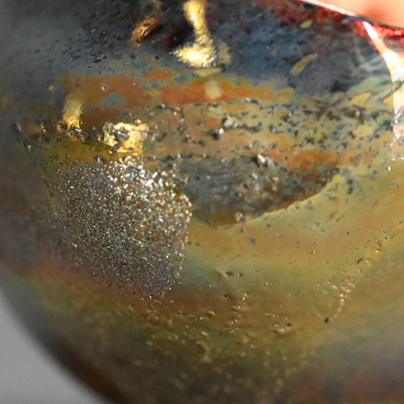 Glass Guinomi Sake Cup ー奥島 圭二 “玻璃髹漆盃箔押”