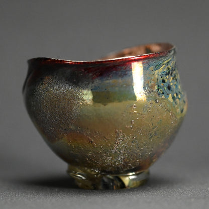 Glass Guinomi Sake Cup ー奥島 圭二 “玻璃髹漆盃箔押”