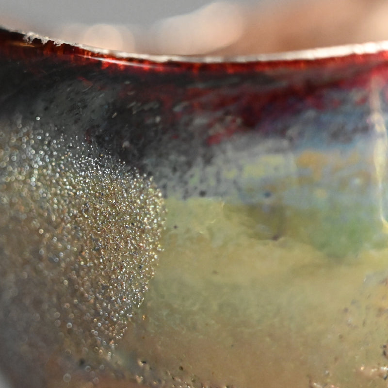 Glass Guinomi Sake Cup ー奥島 圭二 “玻璃髹漆盃箔押”