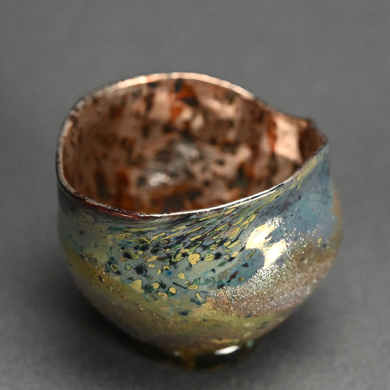Glass Guinomi Sake Cup ー奥島 圭二 “玻璃髹漆盃箔押”