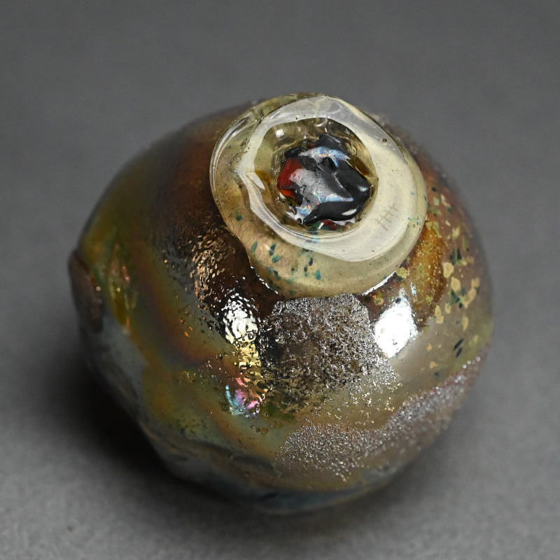 Glass Guinomi Sake Cup ー奥島 圭二 “玻璃髹漆盃箔押”