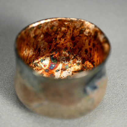 Glass Guinomi Sake Cup ー奥島 圭二 "玻璃髹漆盃箔押"