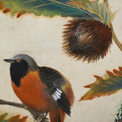 Red Breasted Bird in Chestnut by 榊原 紫峰 “秋色”