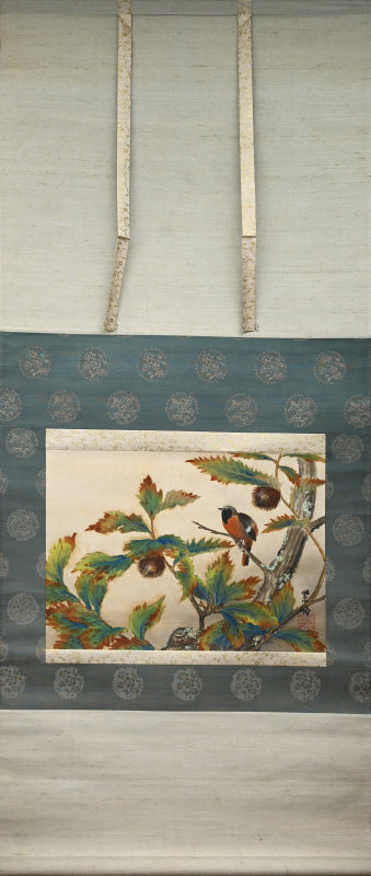 Red Breasted Bird in Chestnut by 榊原 紫峰 “秋色”