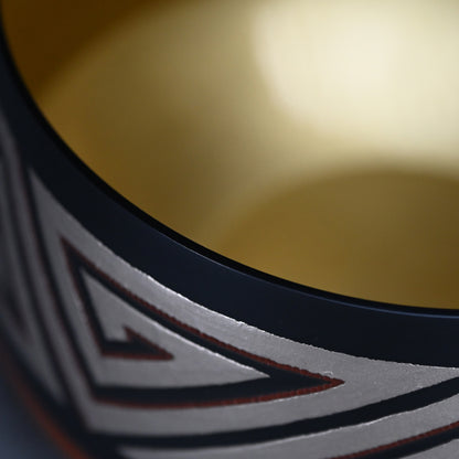 Lightning Pattern Silver & BronzeVessel ー鹿島 和生 "銀銷盛象嵌雷文銅赤銅接合せ鉢"