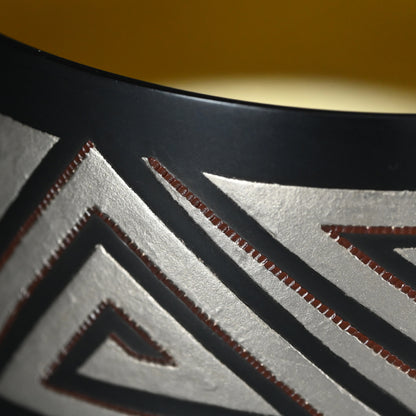 Lightning Pattern Silver & BronzeVessel ー鹿島 和生 "銀銷盛象嵌雷文銅赤銅接合せ鉢"