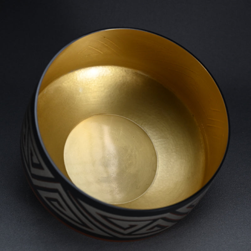 Lightning Pattern Silver & BronzeVessel ー鹿島 和生 "銀銷盛象嵌雷文銅赤銅接合せ鉢"