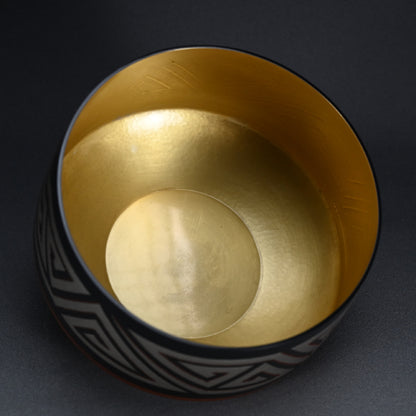 Lightning Pattern Silver & BronzeVessel ー鹿島 和生 "銀銷盛象嵌雷文銅赤銅接合せ鉢"