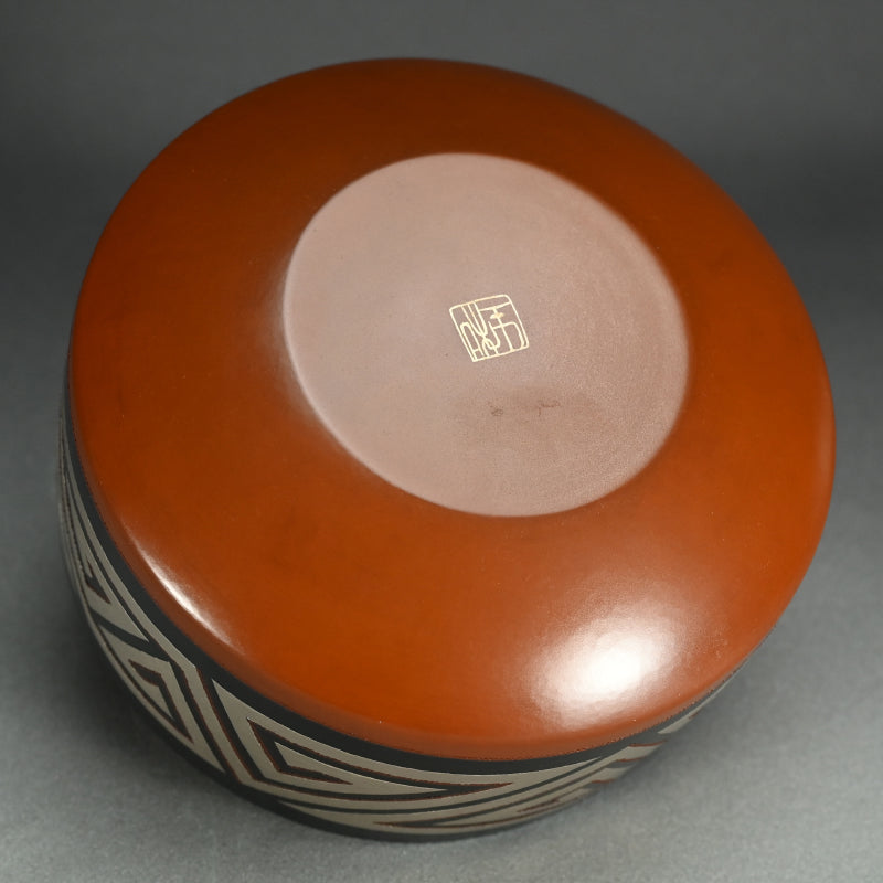 Lightning Pattern Silver & BronzeVessel ー鹿島 和生 "銀銷盛象嵌雷文銅赤銅接合せ鉢"