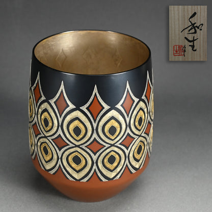 Contemporary Metal-craft Vase ー鹿島 和生 "象嵌金彩銅赤銅合せ花器"